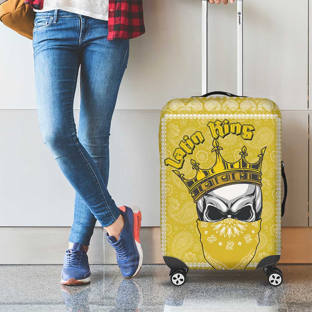 Latin King Luggage Cover Paisley Pattern Yellow - Wonder Print Shop
