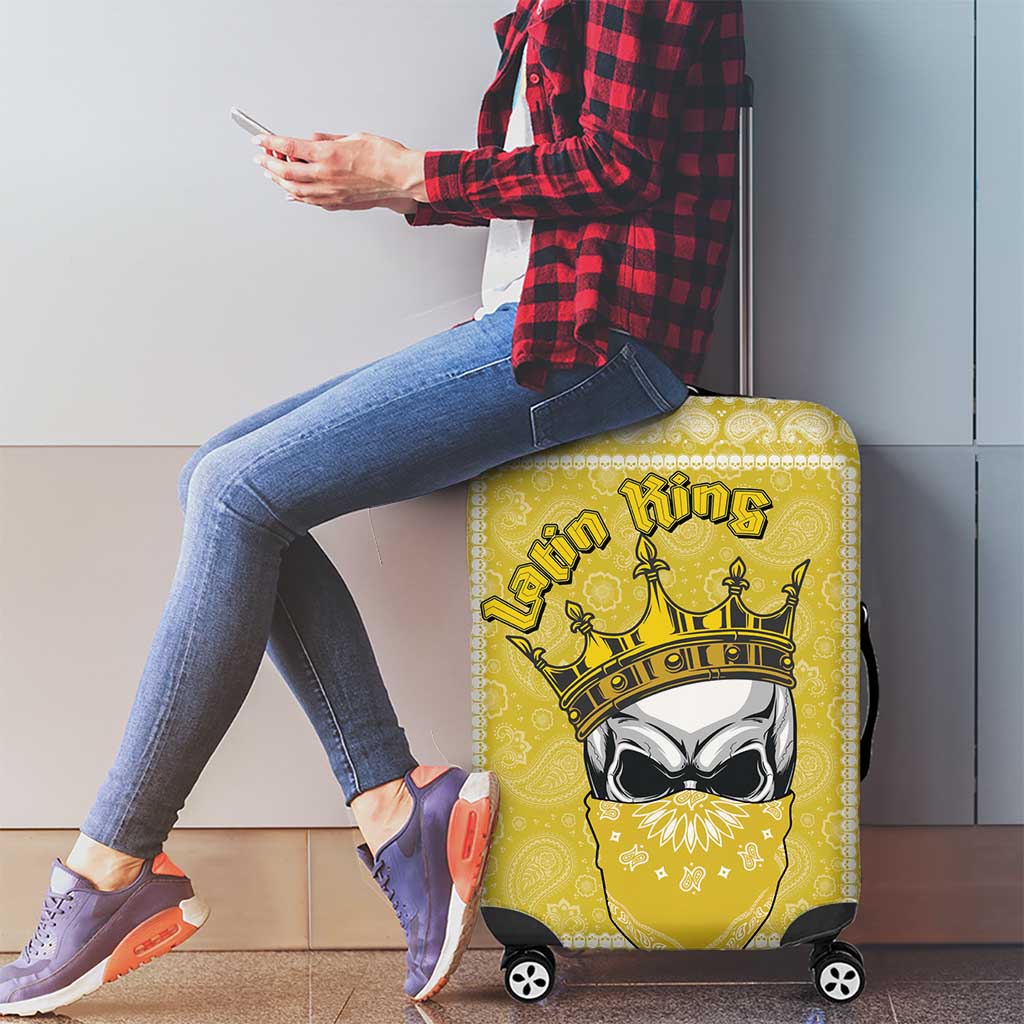 Latin King Luggage Cover Paisley Pattern Yellow - Wonder Print Shop