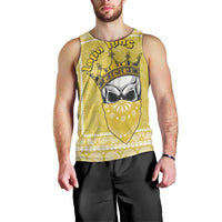 Latin King Men Tank Top Paisley Pattern Yellow - Wonder Print Shop
