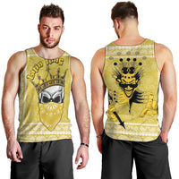 Latin King Men Tank Top Paisley Pattern Yellow - Wonder Print Shop