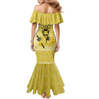 Latin King Mermaid Dress Paisley Pattern Yellow - Wonder Print Shop