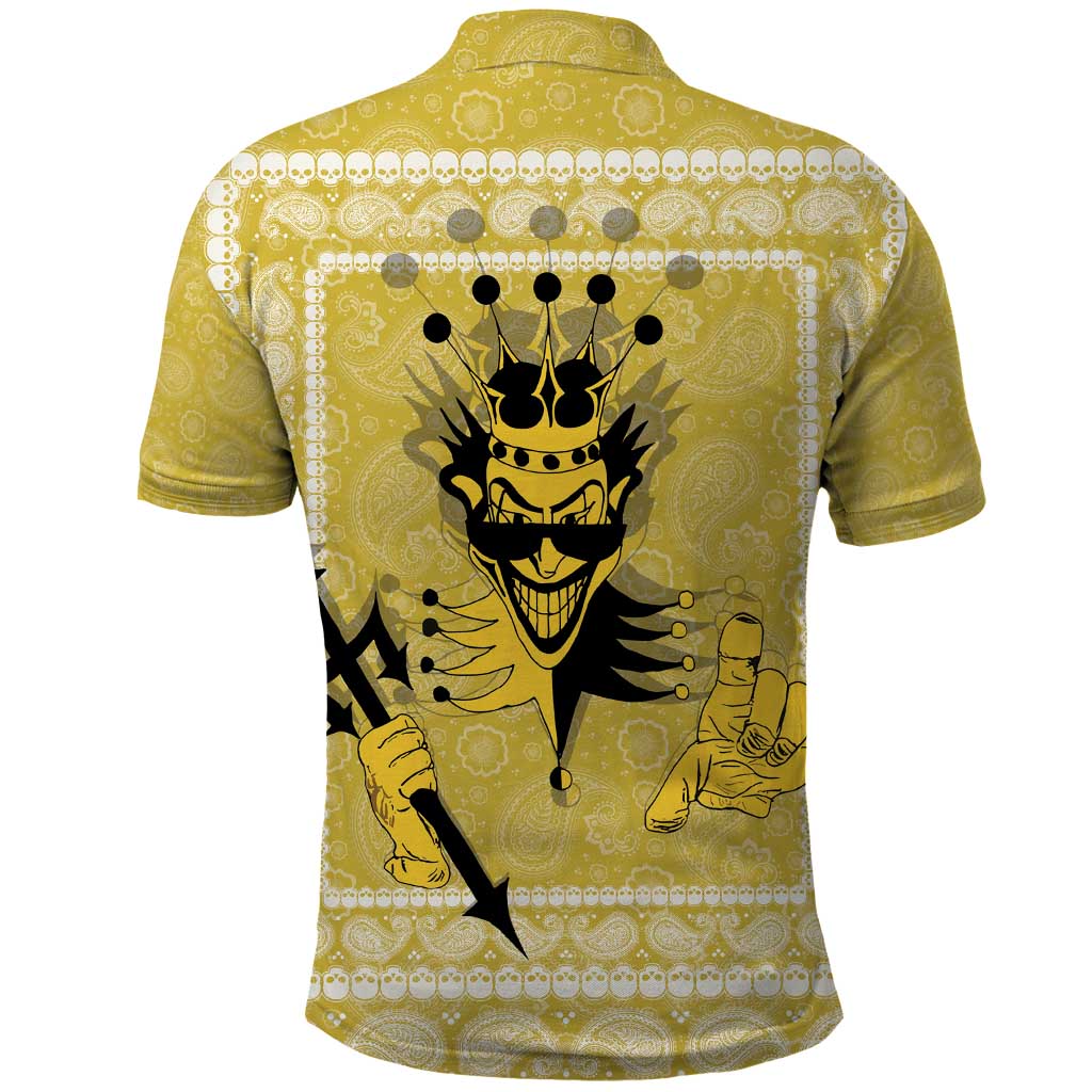 Latin King Polo Shirt Paisley Pattern Yellow - Wonder Print Shop