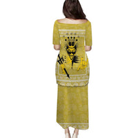 Latin King Puletasi Paisley Pattern Yellow - Wonder Print Shop