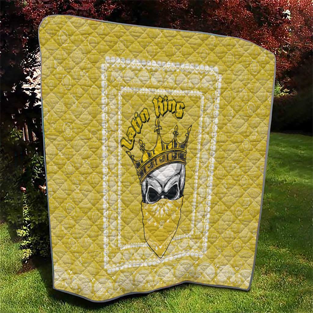 Latin King Quilt Paisley Pattern Yellow - Wonder Print Shop