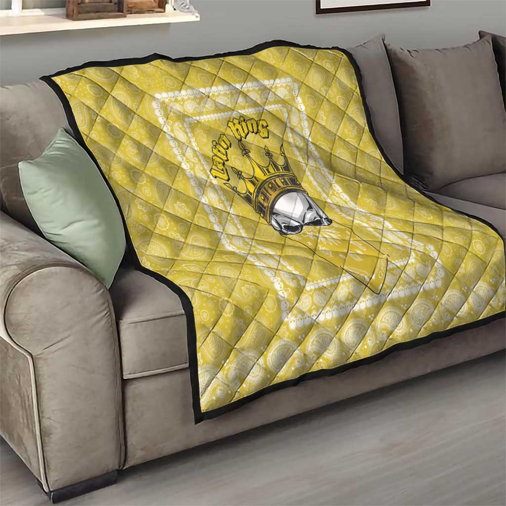 Latin King Quilt Paisley Pattern Yellow - Wonder Print Shop