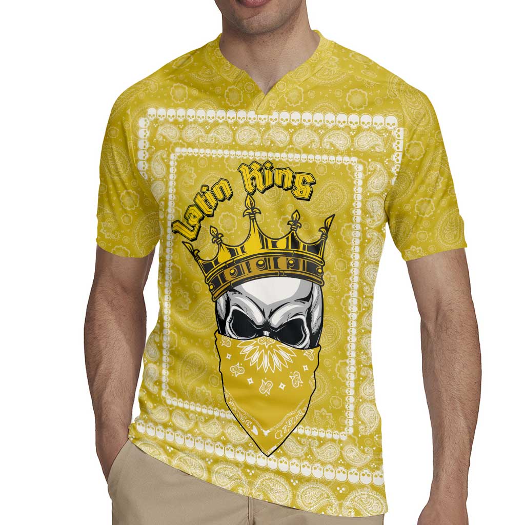 Latin King Rugby Jersey Paisley Pattern Yellow - Wonder Print Shop