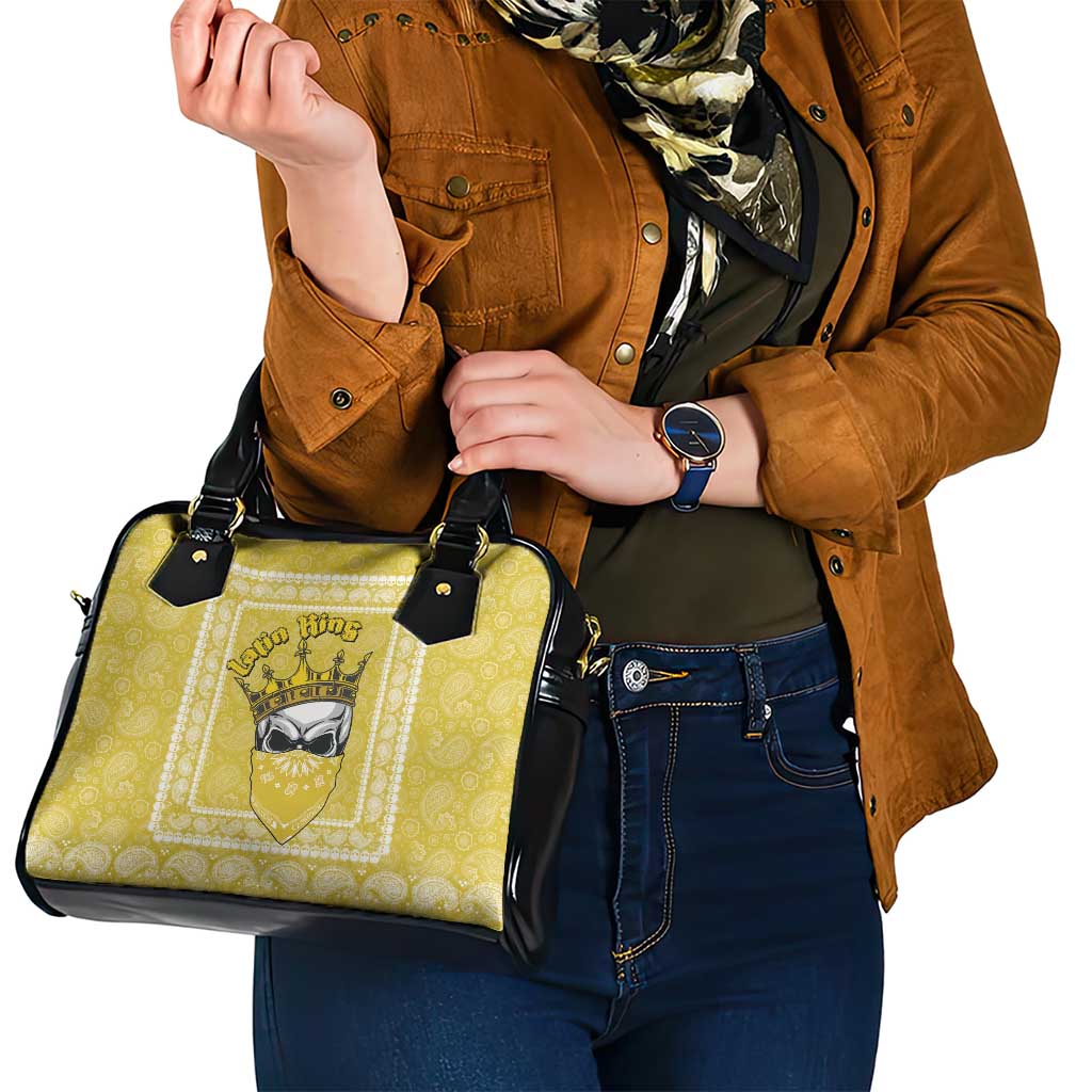 Latin King Shoulder Handbag Paisley Pattern Yellow