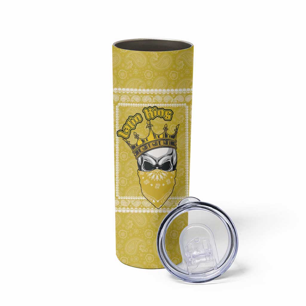 Latin King Skinny Tumbler Paisley Pattern Yellow - Wonder Print Shop