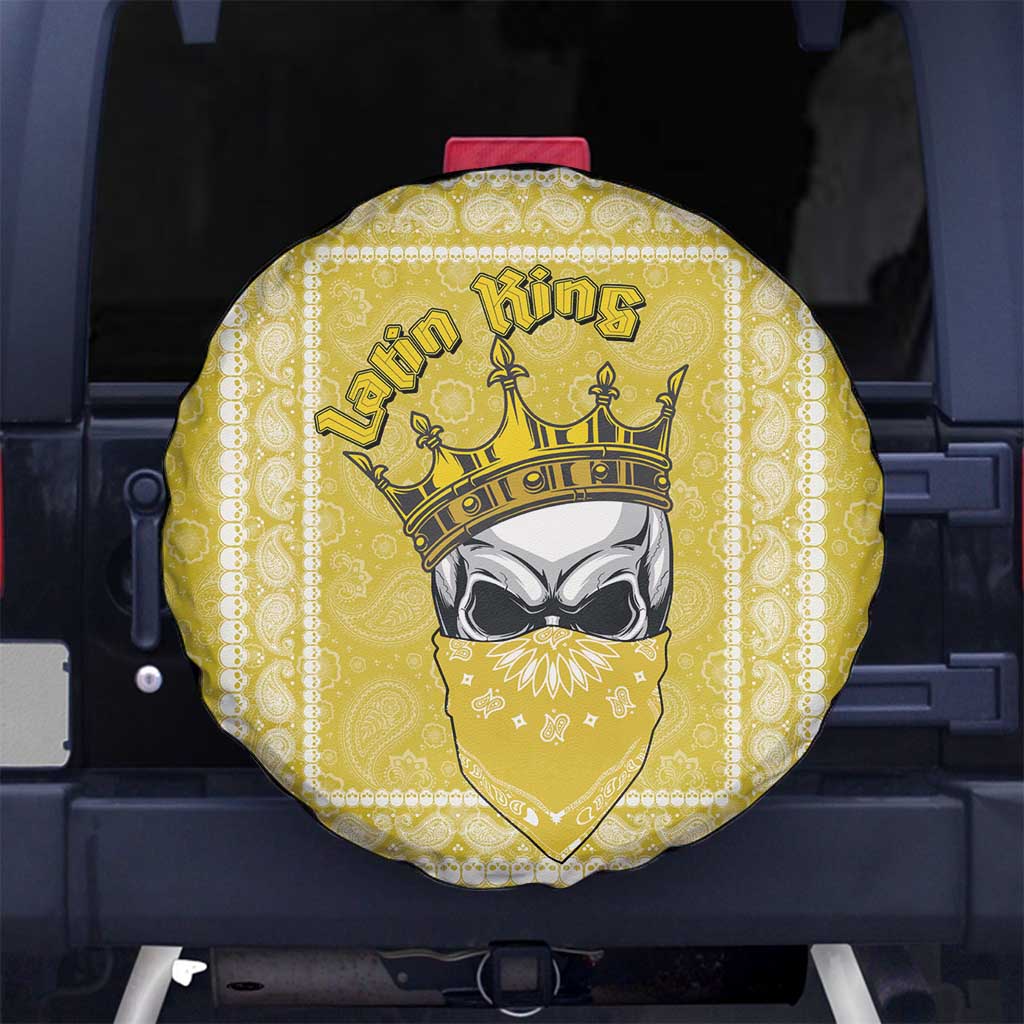 Latin King Spare Tire Cover Paisley Pattern Yellow - Wonder Print Shop