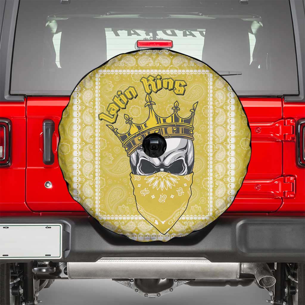 Latin King Spare Tire Cover Paisley Pattern Yellow - Wonder Print Shop