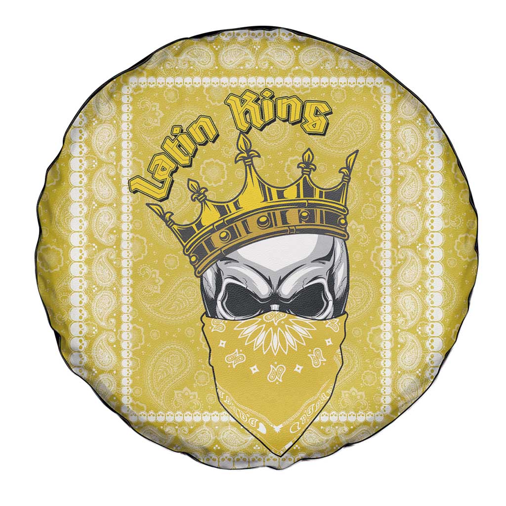 Latin King Spare Tire Cover Paisley Pattern Yellow - Wonder Print Shop