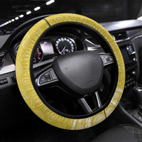 Latin King Steering Wheel Cover Paisley Pattern Yellow - Wonder Print Shop