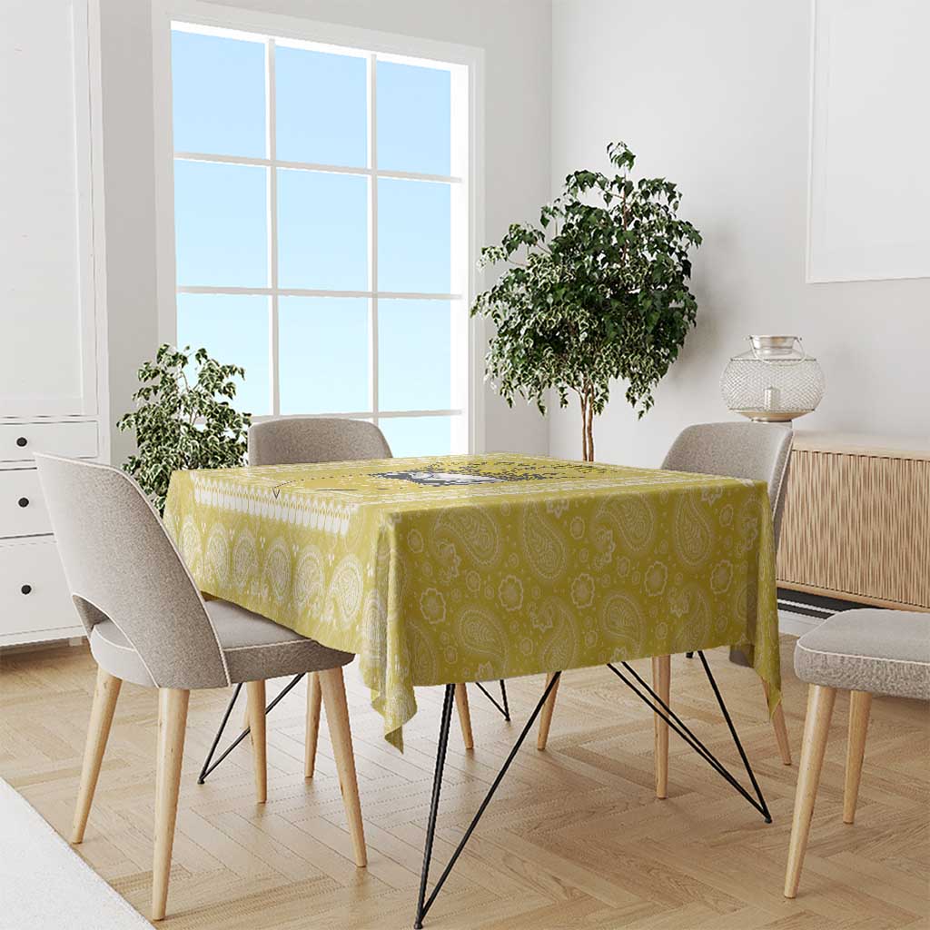 Latin King Tablecloth Paisley Pattern Yellow - Wonder Print Shop