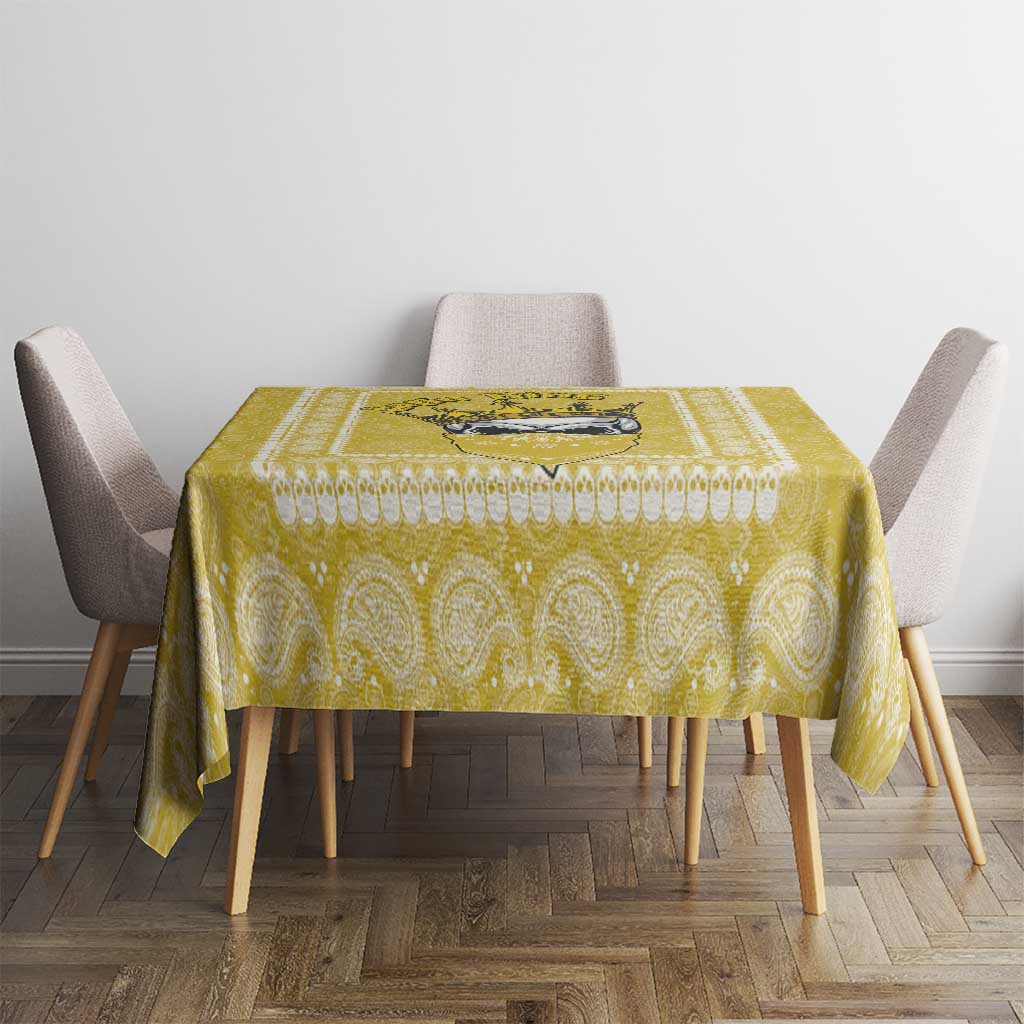 Latin King Tablecloth Paisley Pattern Yellow - Wonder Print Shop