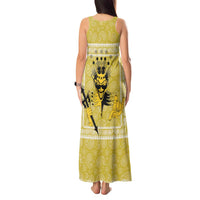 Latin King Tank Maxi Dress Paisley Pattern Yellow - Wonder Print Shop