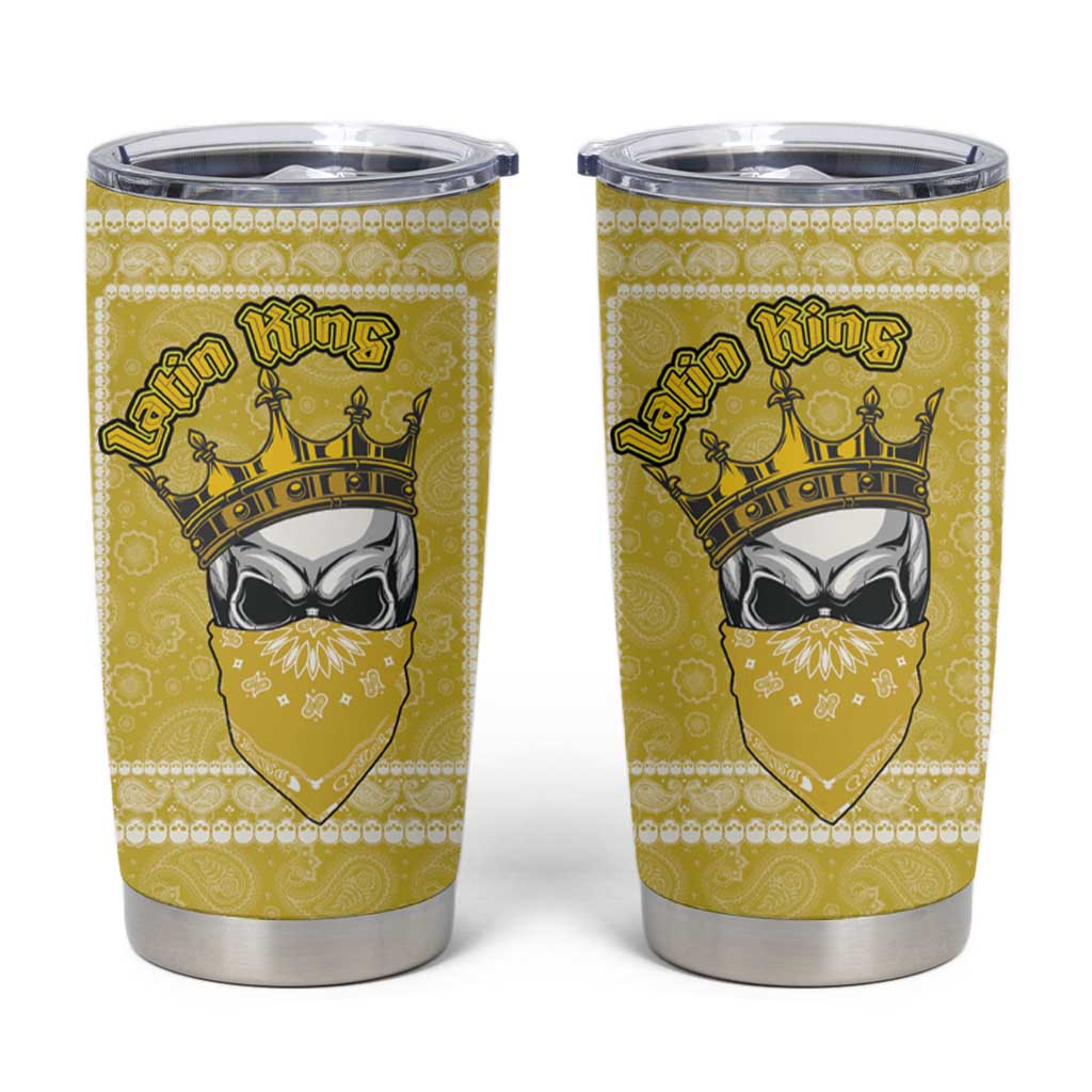 Latin King Tumbler Cup Paisley Pattern Yellow - Wonder Print Shop