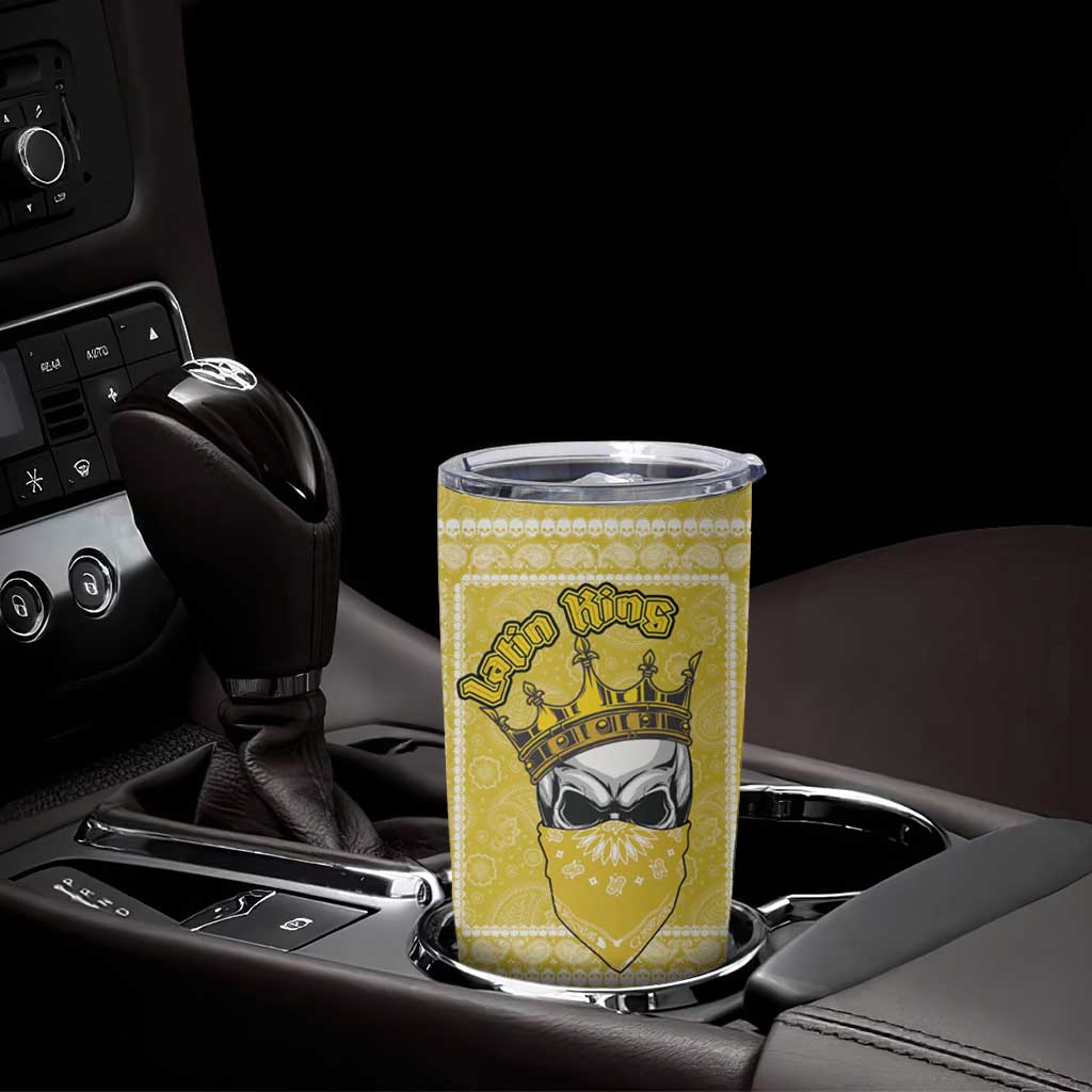 Latin King Tumbler Cup Paisley Pattern Yellow - Wonder Print Shop
