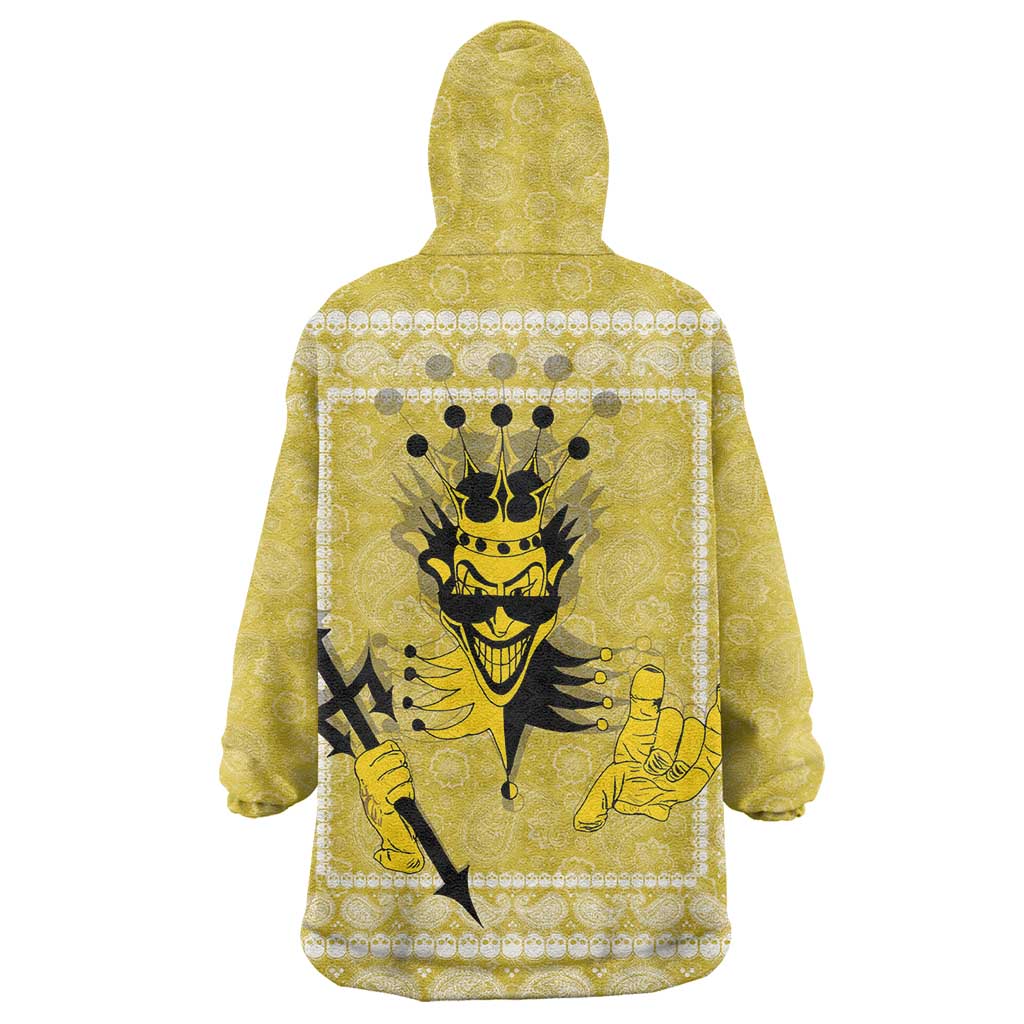 Latin King Wearable Blanket Hoodie Paisley Pattern Yellow - Wonder Print Shop