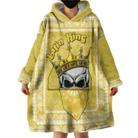 Latin King Wearable Blanket Hoodie Paisley Pattern Yellow - Wonder Print Shop