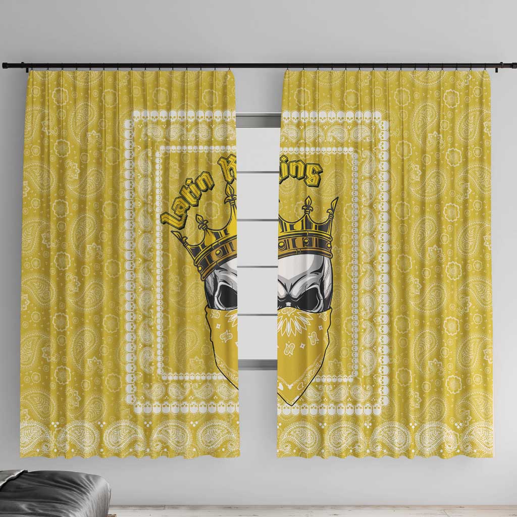 Latin King Window Curtain Paisley Pattern Yellow - Wonder Print Shop