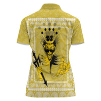Latin King Women Polo Shirt Paisley Pattern Yellow - Wonder Print Shop