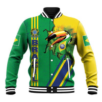 Brazil Flag Emblem Baseball Jacket Toco Toucan In My Heart