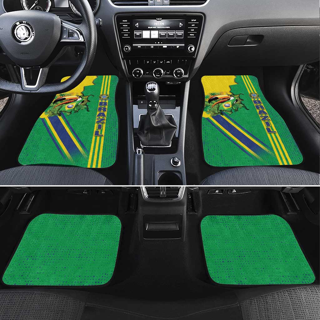 Brazil Flag Emblem Car Mats Toco Toucan In My Heart