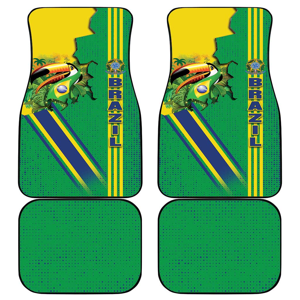 Brazil Flag Emblem Car Mats Toco Toucan In My Heart