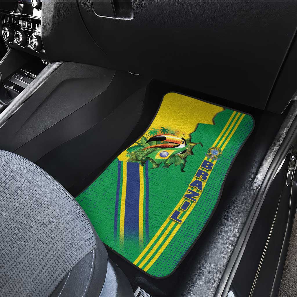 Brazil Flag Emblem Car Mats Toco Toucan In My Heart