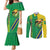 Brazil Flag Emblem Couples Matching Mermaid Dress and Long Sleeve Button Shirt Toco Toucan In My Heart