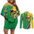 Brazil Flag Emblem Couples Matching Off Shoulder Short Dress and Long Sleeve Button Shirt Toco Toucan In My Heart