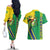 Brazil Flag Emblem Couples Matching Off The Shoulder Long Sleeve Dress and Hawaiian Shirt Toco Toucan In My Heart