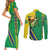 Brazil Flag Emblem Couples Matching Short Sleeve Bodycon Dress and Long Sleeve Button Shirt Toco Toucan In My Heart