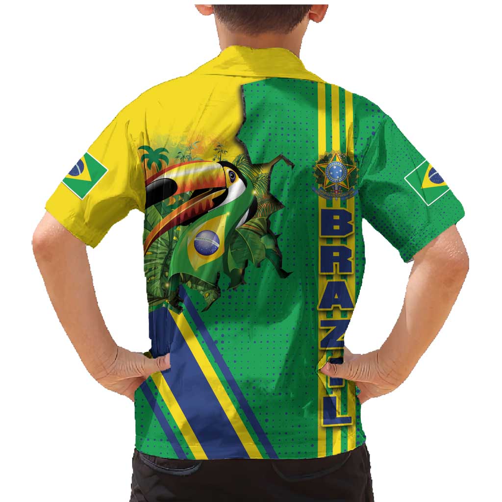 Brazil Flag Emblem Family Matching Mermaid Dress and Hawaiian Shirt Toco Toucan In My Heart
