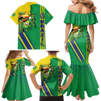 Brazil Flag Emblem Family Matching Mermaid Dress and Hawaiian Shirt Toco Toucan In My Heart