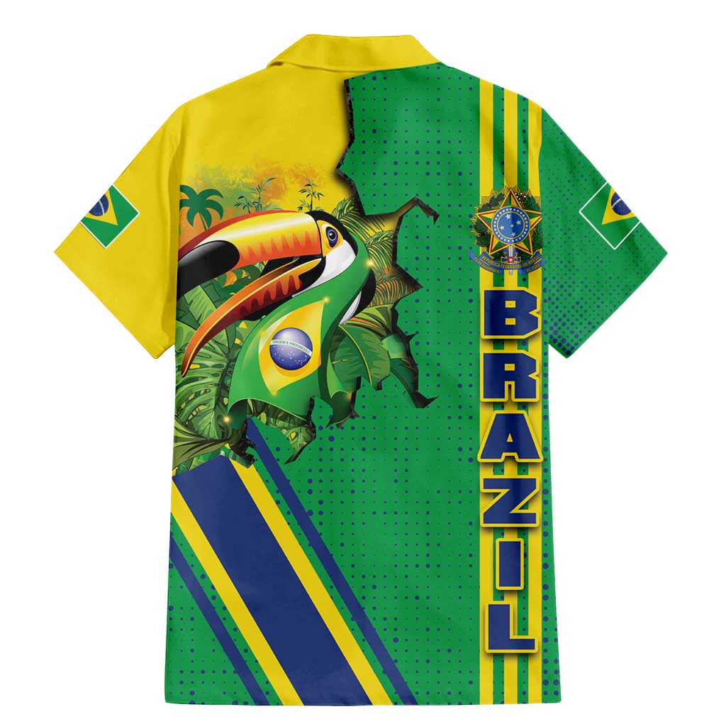 Brazil Flag Emblem Family Matching Mermaid Dress and Hawaiian Shirt Toco Toucan In My Heart