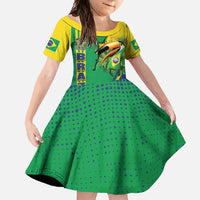 Brazil Flag Emblem Family Matching Off Shoulder Maxi Dress and Hawaiian Shirt Toco Toucan In My Heart
