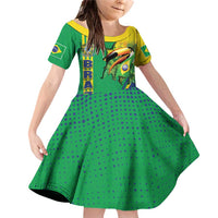 Brazil Flag Emblem Family Matching Off Shoulder Short Dress and Hawaiian Shirt Toco Toucan In My Heart