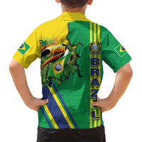Brazil Flag Emblem Family Matching Summer Maxi Dress and Hawaiian Shirt Toco Toucan In My Heart