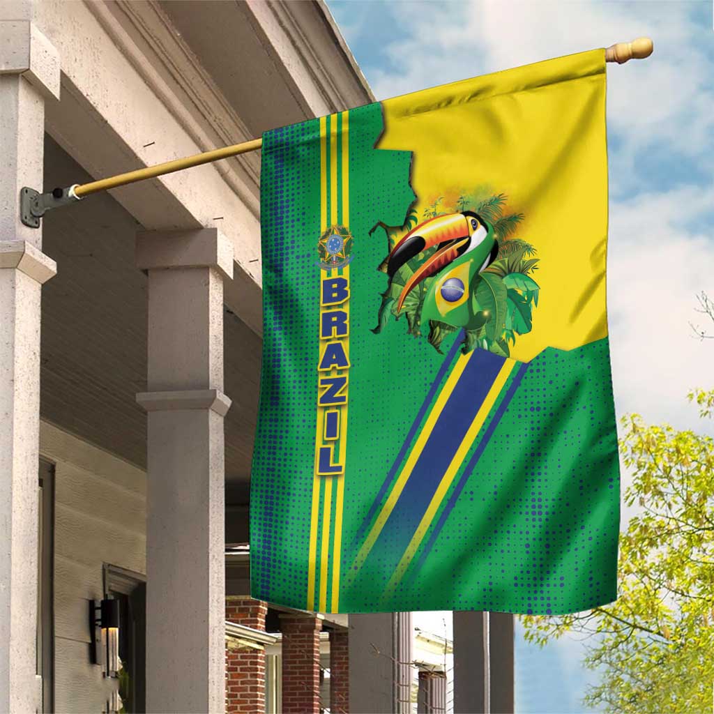 Brazil Flag Emblem Garden Flag Toco Toucan In My Heart