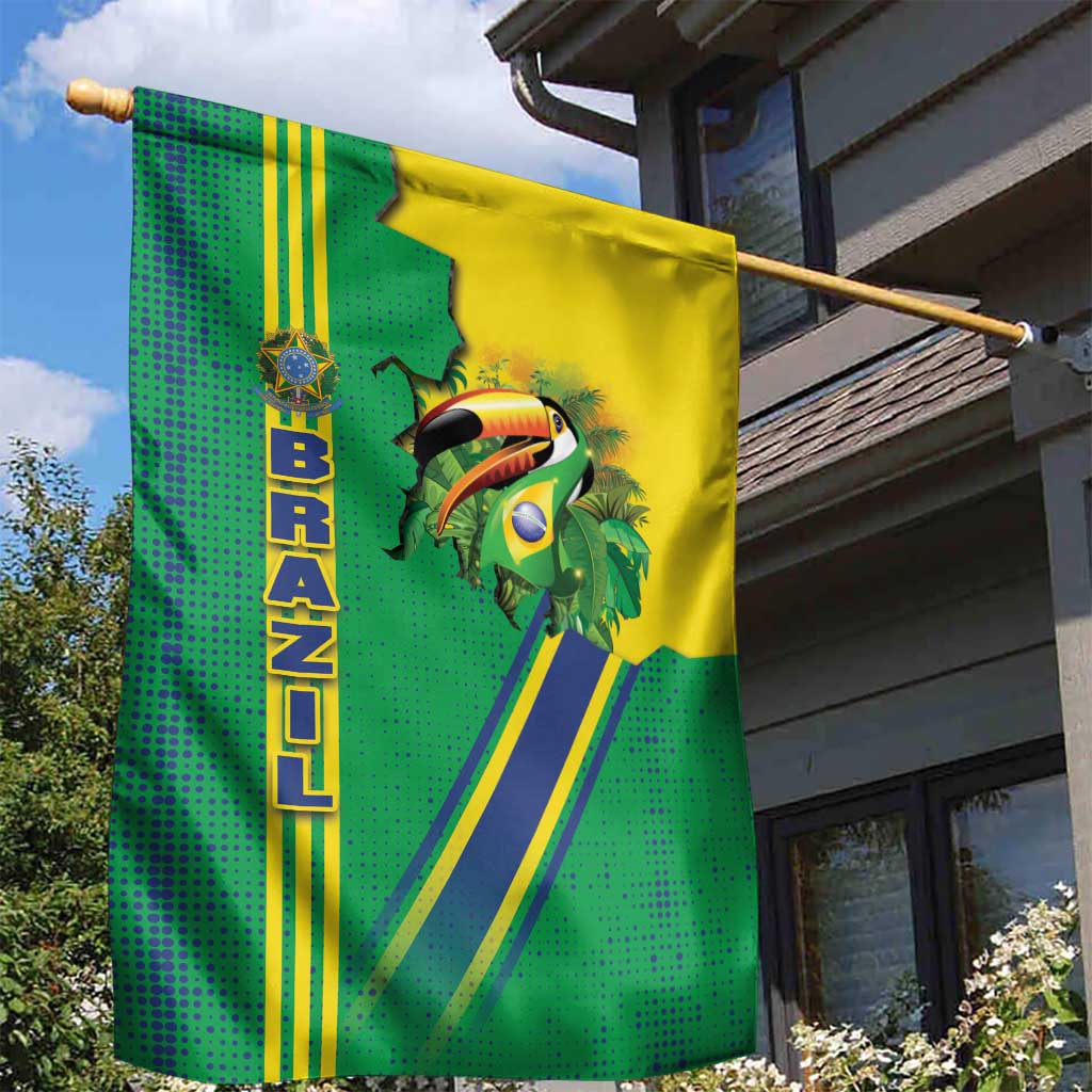 Brazil Flag Emblem Garden Flag Toco Toucan In My Heart