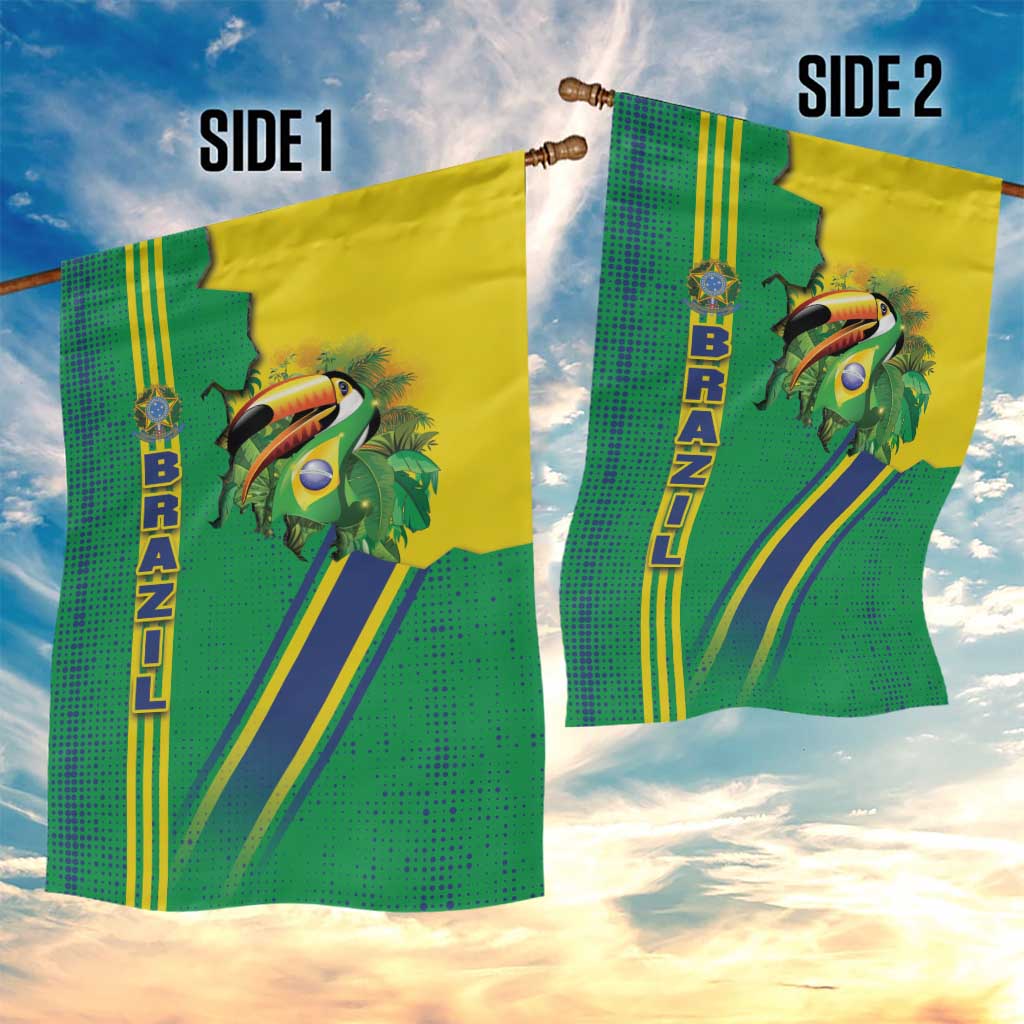 Brazil Flag Emblem Garden Flag Toco Toucan In My Heart