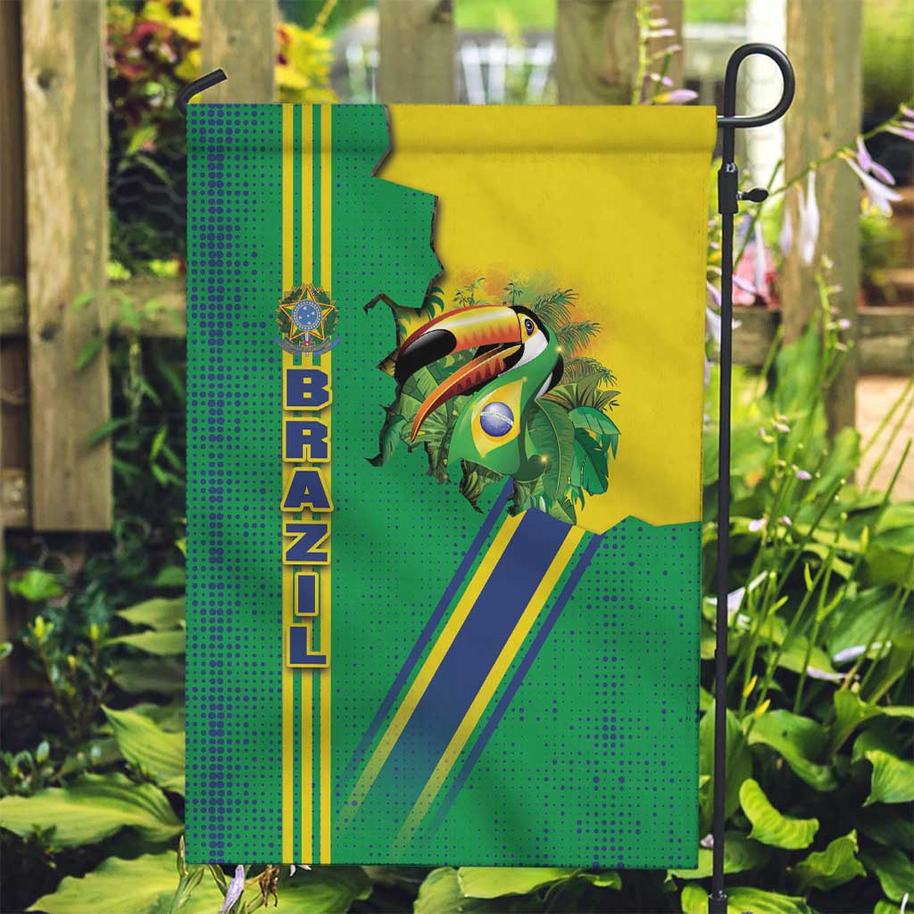 Brazil Flag Emblem Garden Flag Toco Toucan In My Heart