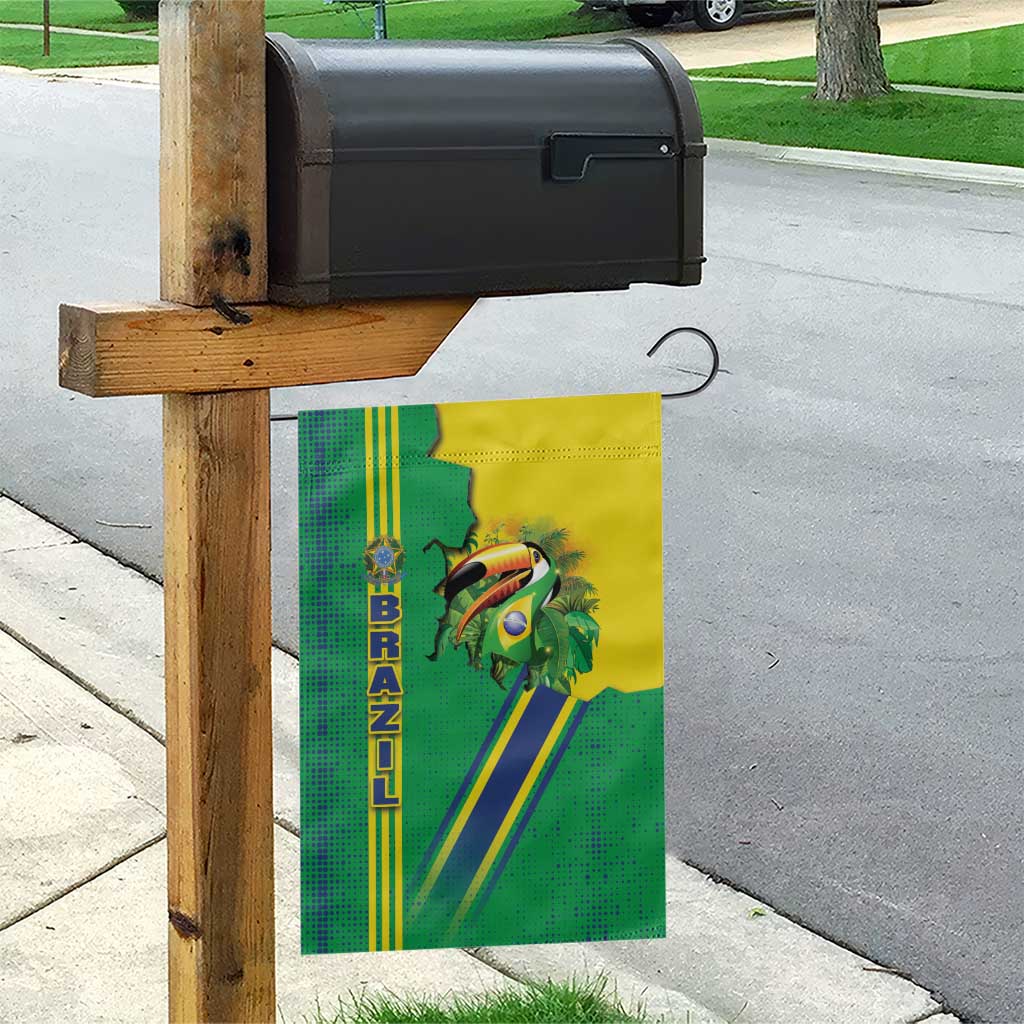 Brazil Flag Emblem Garden Flag Toco Toucan In My Heart