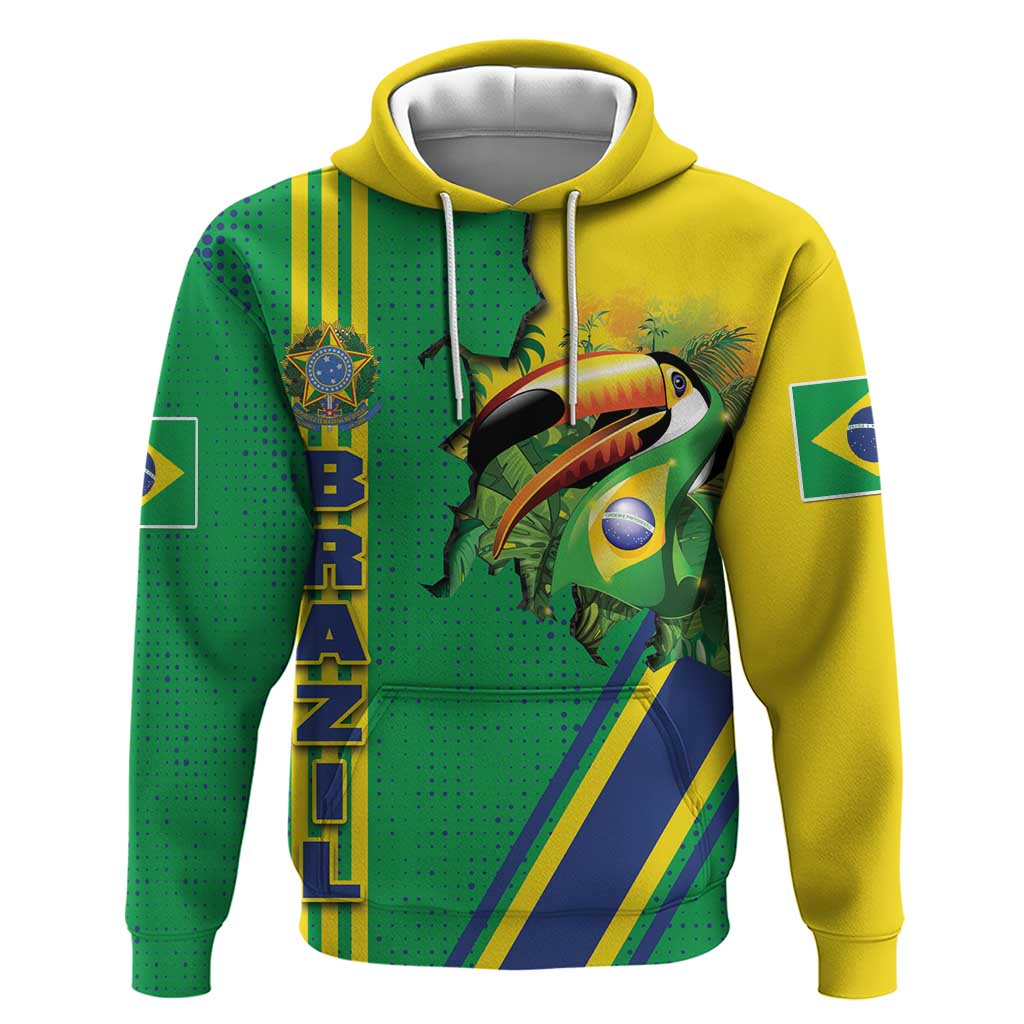 Brazil Flag Emblem Hoodie Toco Toucan In My Heart