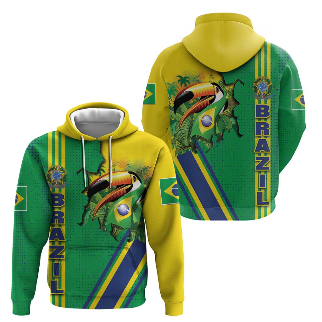 Brazil Flag Emblem Hoodie Toco Toucan In My Heart