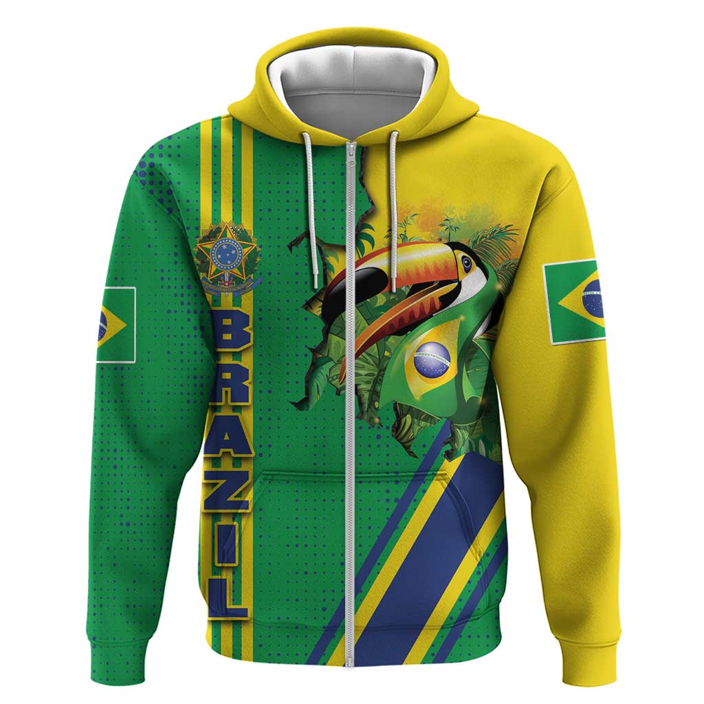Brazil Flag Emblem Hoodie Toco Toucan In My Heart