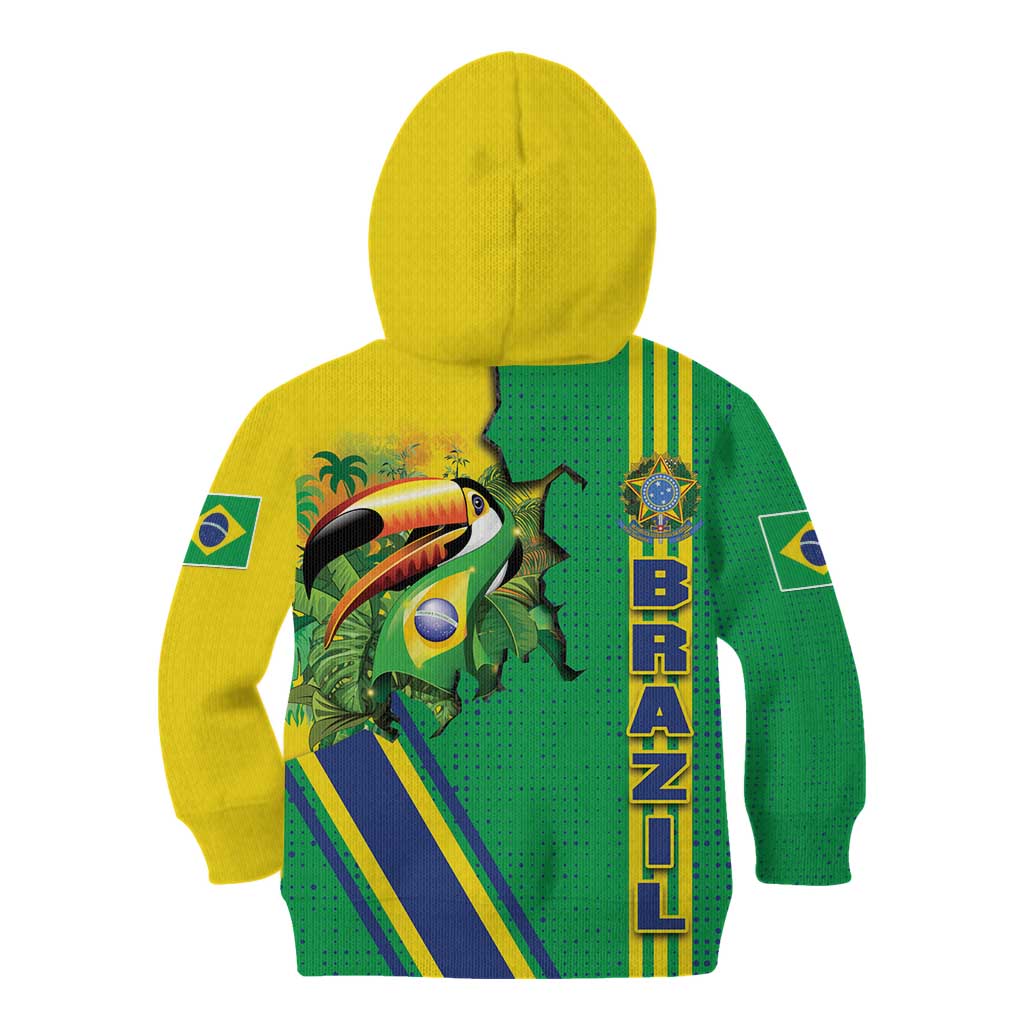 Brazil Flag Emblem Kid Hoodie Toco Toucan In My Heart