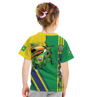 Brazil Flag Emblem Kid T Shirt Toco Toucan In My Heart