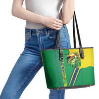 Brazil Flag Emblem Leather Tote Bag Toco Toucan In My Heart